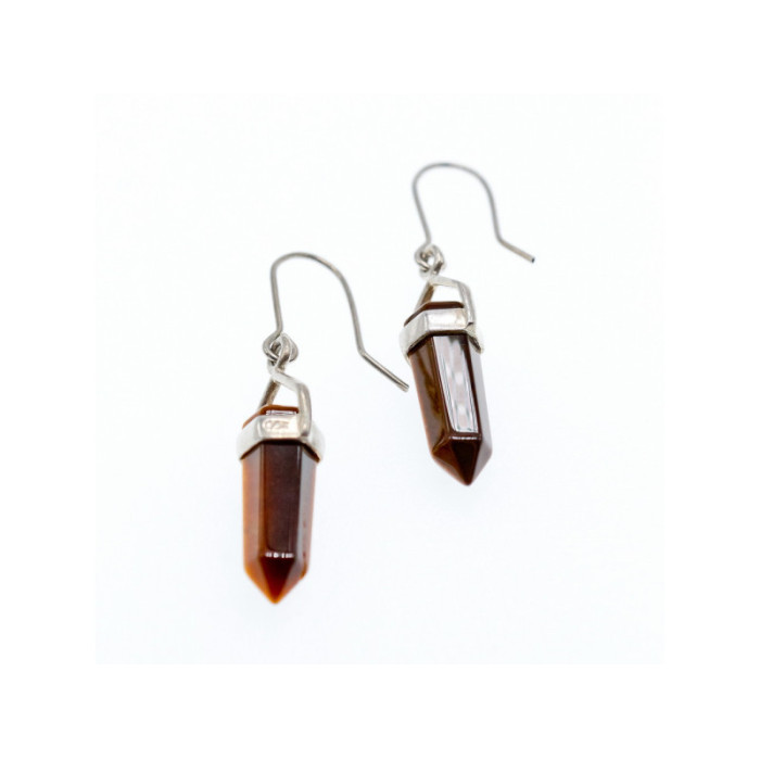 925 Sterling Silver Tiger's Eye Earrings