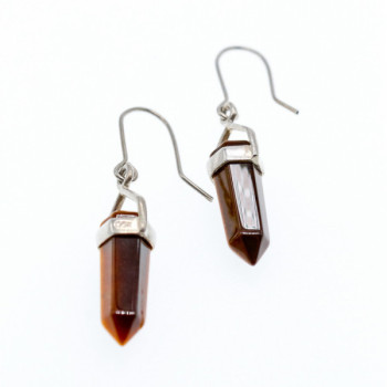 925 Sterling Silver Tiger'S Eye Earrings