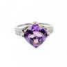 925 Sterling Silver Tourmaline & CZ Ring Size 6.75
