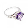 925 Sterling Silver Tourmaline & CZ Ring Size 6.75
