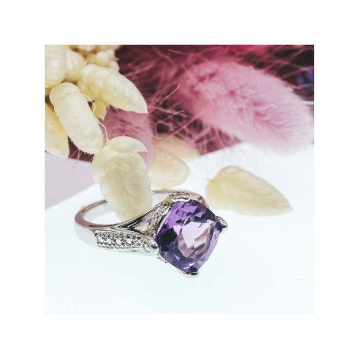 925 STERLING SILVER TOURMALINE & CZ RING SIZE 6.75