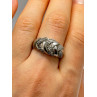 925 Sterling Silver Diamonds Ring Size 8