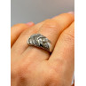 925 Sterling Silver Diamonds Ring Size 8