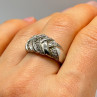 925 Sterling Silver Diamonds Ring Size 8