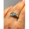 925 Sterling Silver Diamonds Ring Size 8