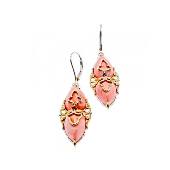 925 STERLING SILVER GOLD PLATED AGATE & SPESSARTINE EARRINGS