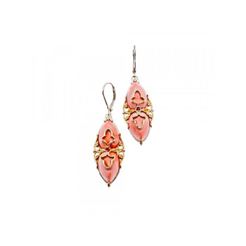 925 STERLING SILVER GOLD PLATED AGATE & SPESSARTINE EARRINGS