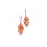 925 STERLING SILVER GOLD PLATED AGATE & SPESSARTINE EARRINGS