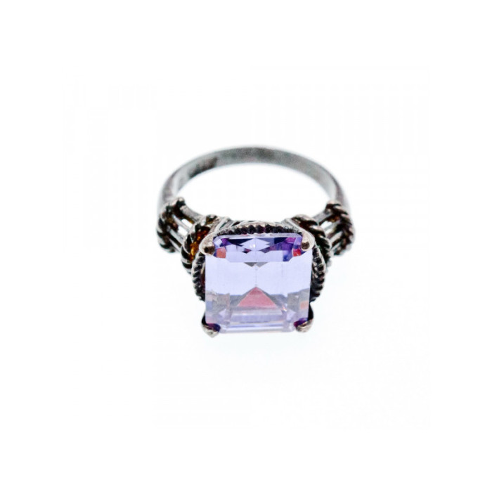 925 Sterling Silver Amethyst Ring Size 6.75