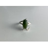 925 Sterling Silver Green Nephrite Ring Size 6.5