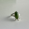 925 Sterling Silver Green Nephrite Ring Size 6.5