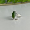 925 Sterling Silver Green Nephrite Ring Size 6.5