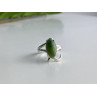 925 Sterling Silver Green Nephrite Ring Size 6.5