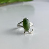 925 Sterling Silver Green Nephrite Ring Size 6.5