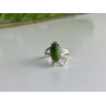 925 Sterling Silver Green Nephrite Ring Size 6.5