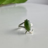 925 Sterling Silver Green Nephrite Ring Size 6.5