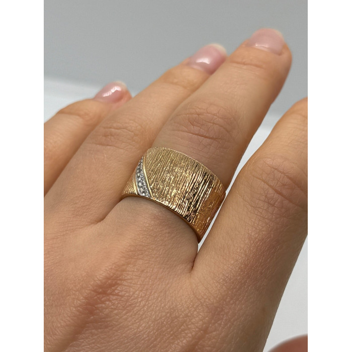 925 Sterling Silver Gold Plated CZ Ring Size 7