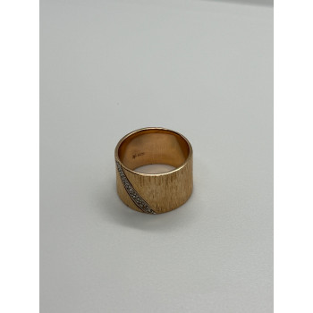 925 Sterling Silver Gold Plated CZ Ring Size 7