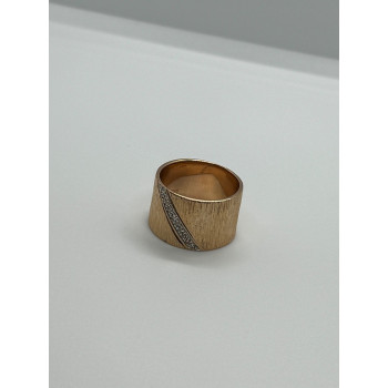 925 Sterling Silver Gold Plated CZ Ring Size 7