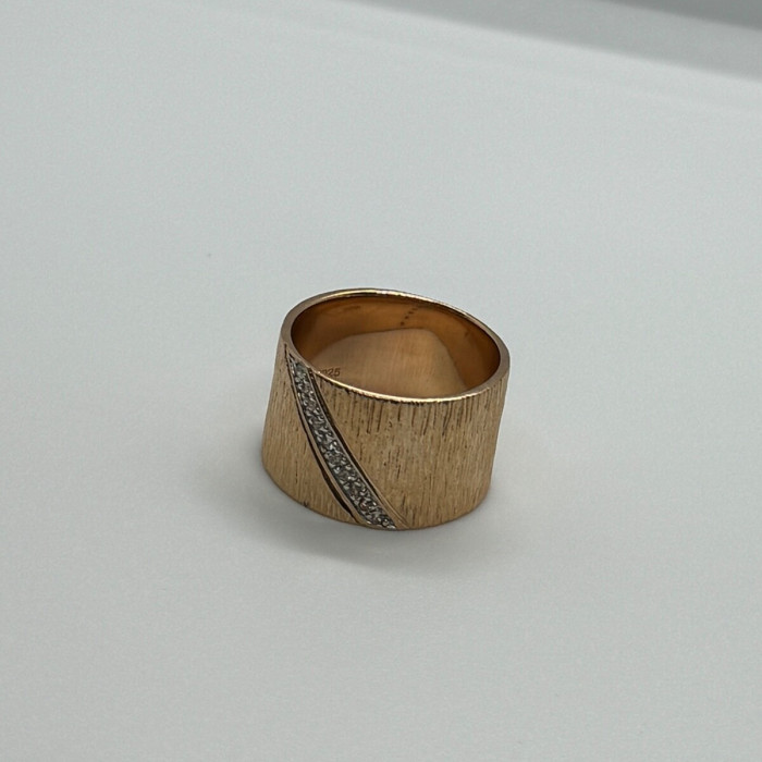 925 Sterling Silver Gold Plated CZ Ring Size 7
