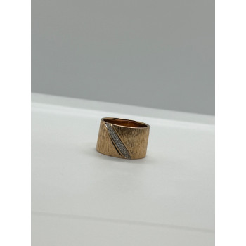 925 Sterling Silver Gold Plated CZ Ring Size 7