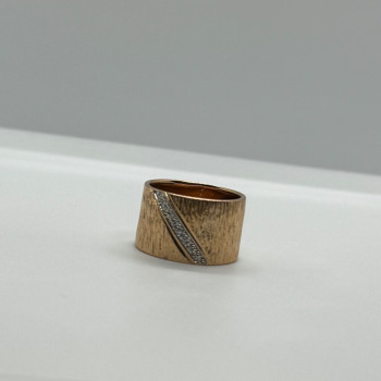 925 Sterling Silver Gold Plated CZ Ring Size 7