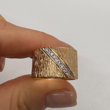925 Sterling Silver Gold Plated CZ Ring Size 7