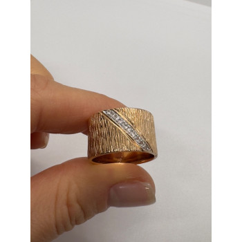 925 Sterling Silver Gold Plated CZ Ring Size 7