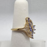 14K Yellow Gold Tanzanite & Diamond Flower Ring Size 5.5