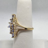 14K Yellow Gold Tanzanite & Diamond Flower Ring Size 5.5