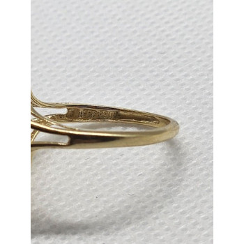 14K YELLOW GOLD TANZANITE & DIAMOND FLOWER RING  SIZE 5.5