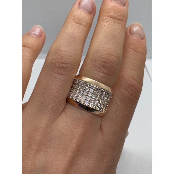 925 Sterling Silver Gold Plated & CZ Ring Size 7