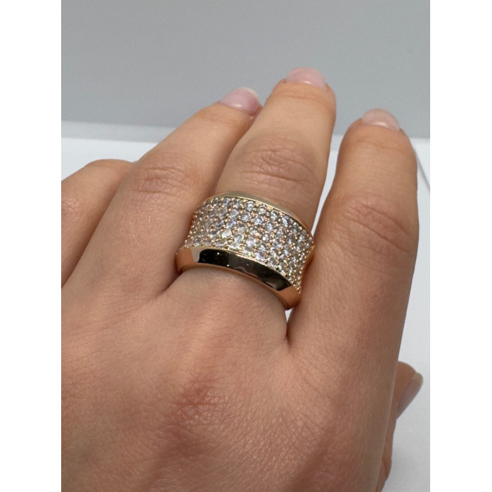 925 Sterling Silver Gold Plated & CZ Ring Size 7