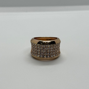 925 Sterling Silver Gold Plated & CZ Ring Size 7