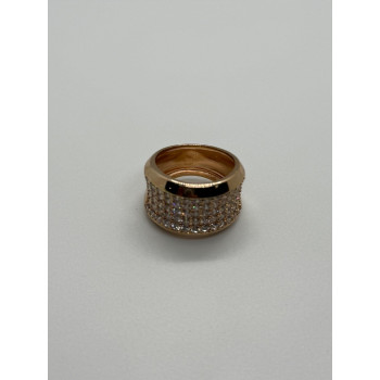 925 Sterling Silver Gold Plated & CZ Ring Size 7