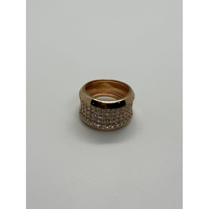 925 Sterling Silver Gold Plated & CZ Ring Size 7