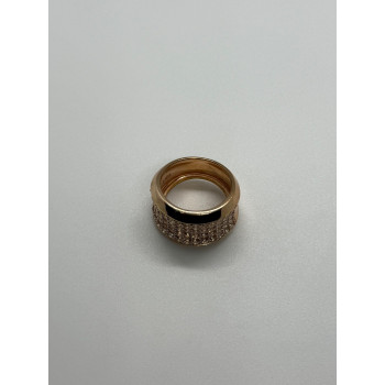 925 Sterling Silver Gold Plated & CZ Ring Size 7