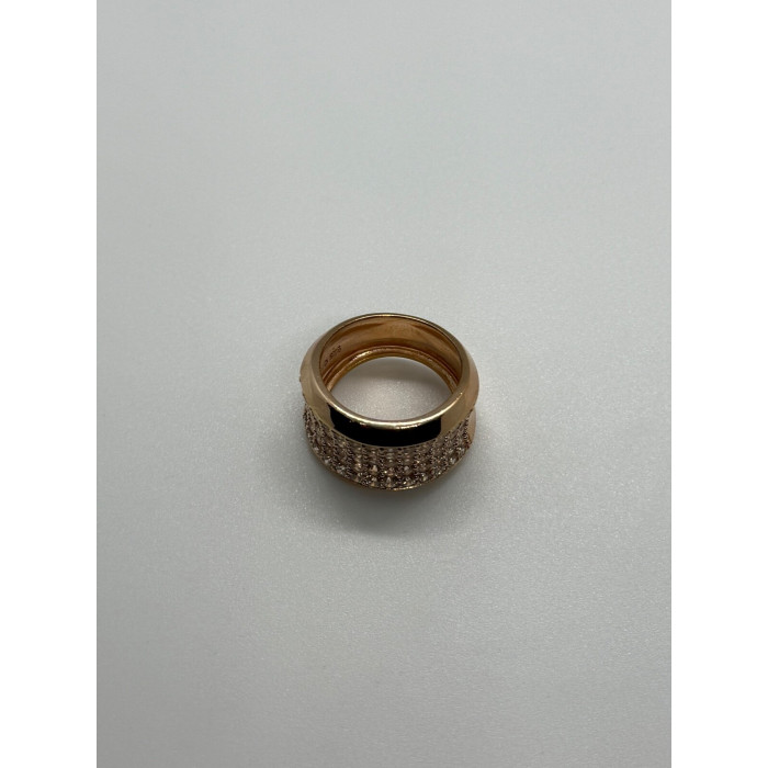 925 Sterling Silver Gold Plated & CZ Ring Size 7