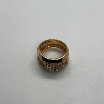 925 Sterling Silver Gold Plated & CZ Ring Size 7