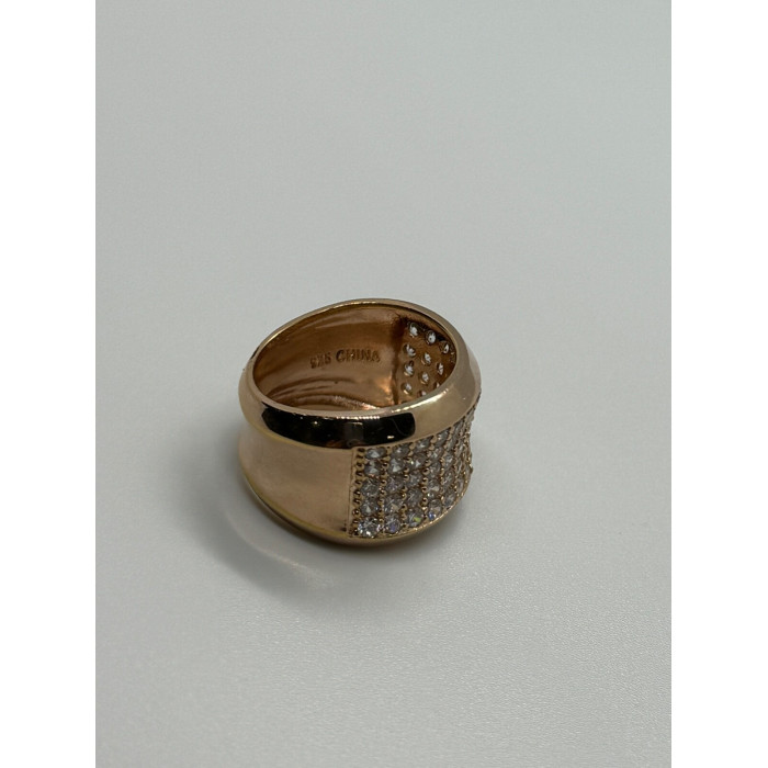 925 Sterling Silver Gold Plated & CZ Ring Size 7