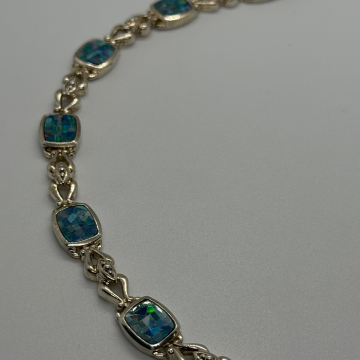 925 Sterling Silver Opal Bracelet