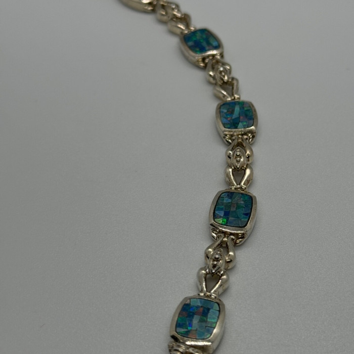 925 Sterling Silver Opal Bracelet