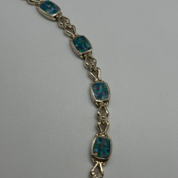 925 Sterling Silver Opal Bracelet