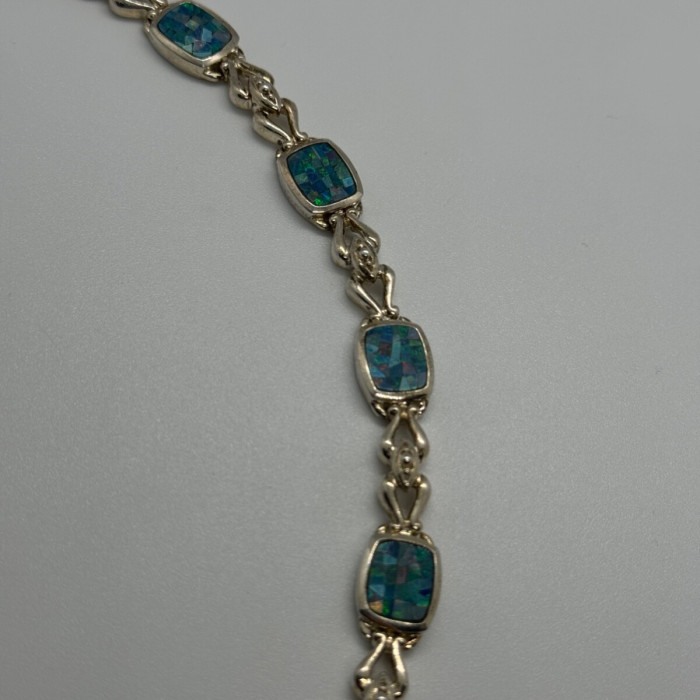 925 Sterling Silver Opal Bracelet