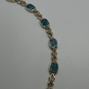 925 Sterling Silver Opal Bracelet