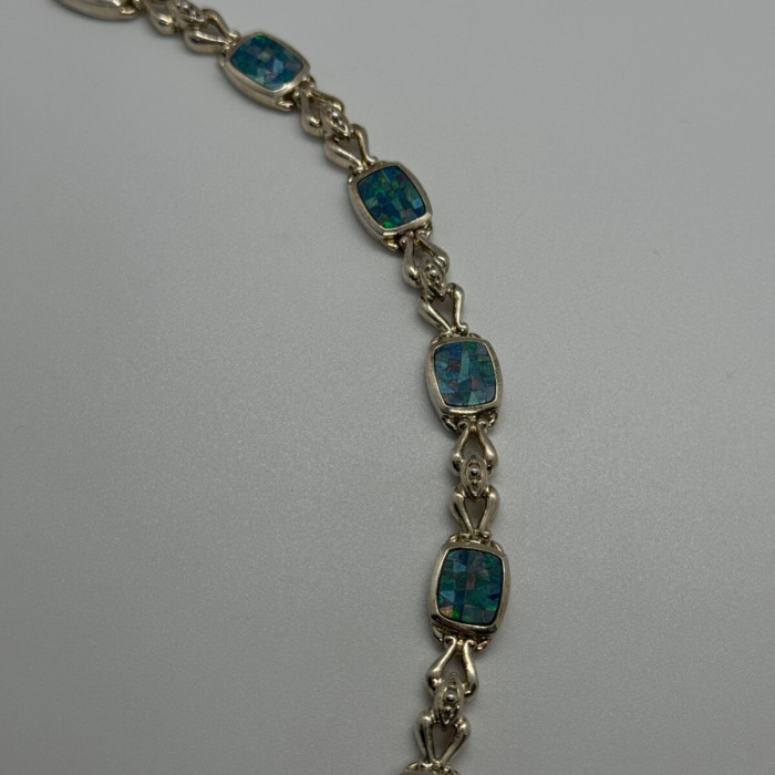 925 Sterling Silver Opal Bracelet