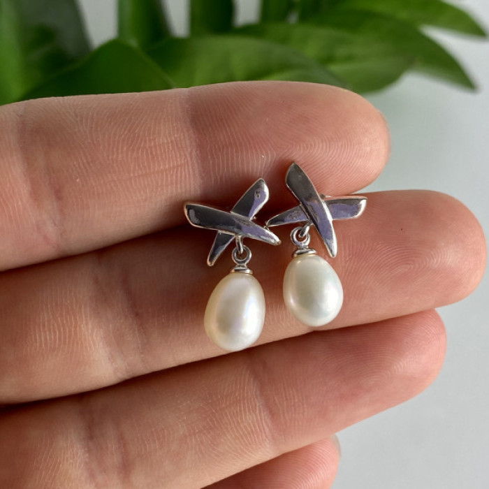 925 Sterling Silver Pearls Earrings