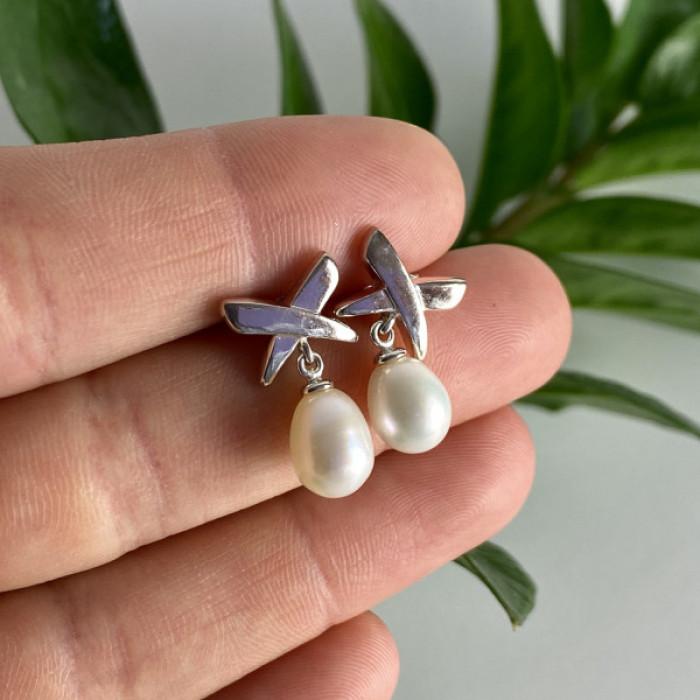 925 Sterling Silver Pearls Earrings