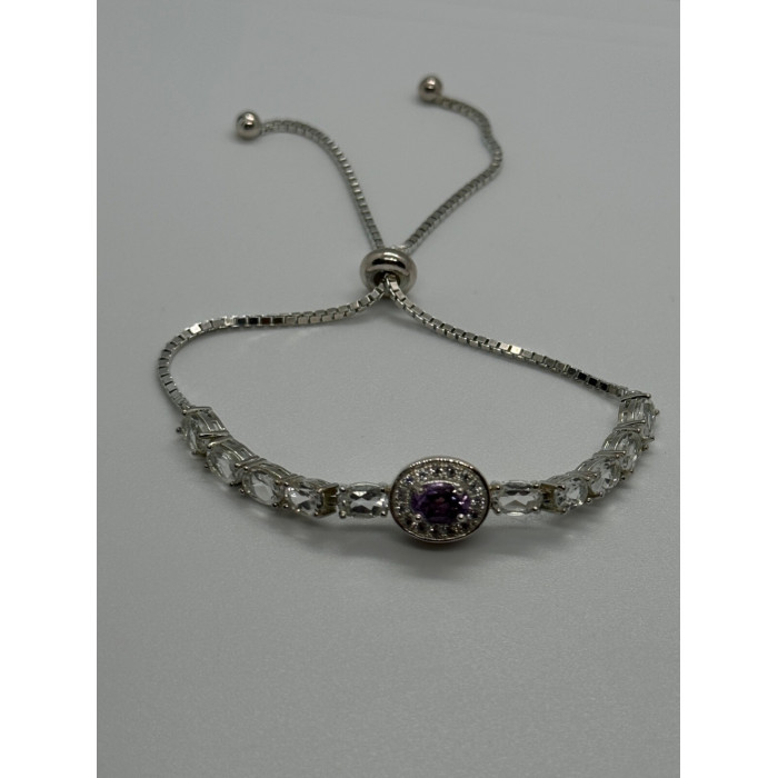 925 STERLING SILVER  MORGANITE & BERYL BRACELET