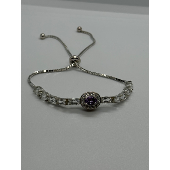 925 STERLING SILVER  MORGANITE & BERYL BRACELET